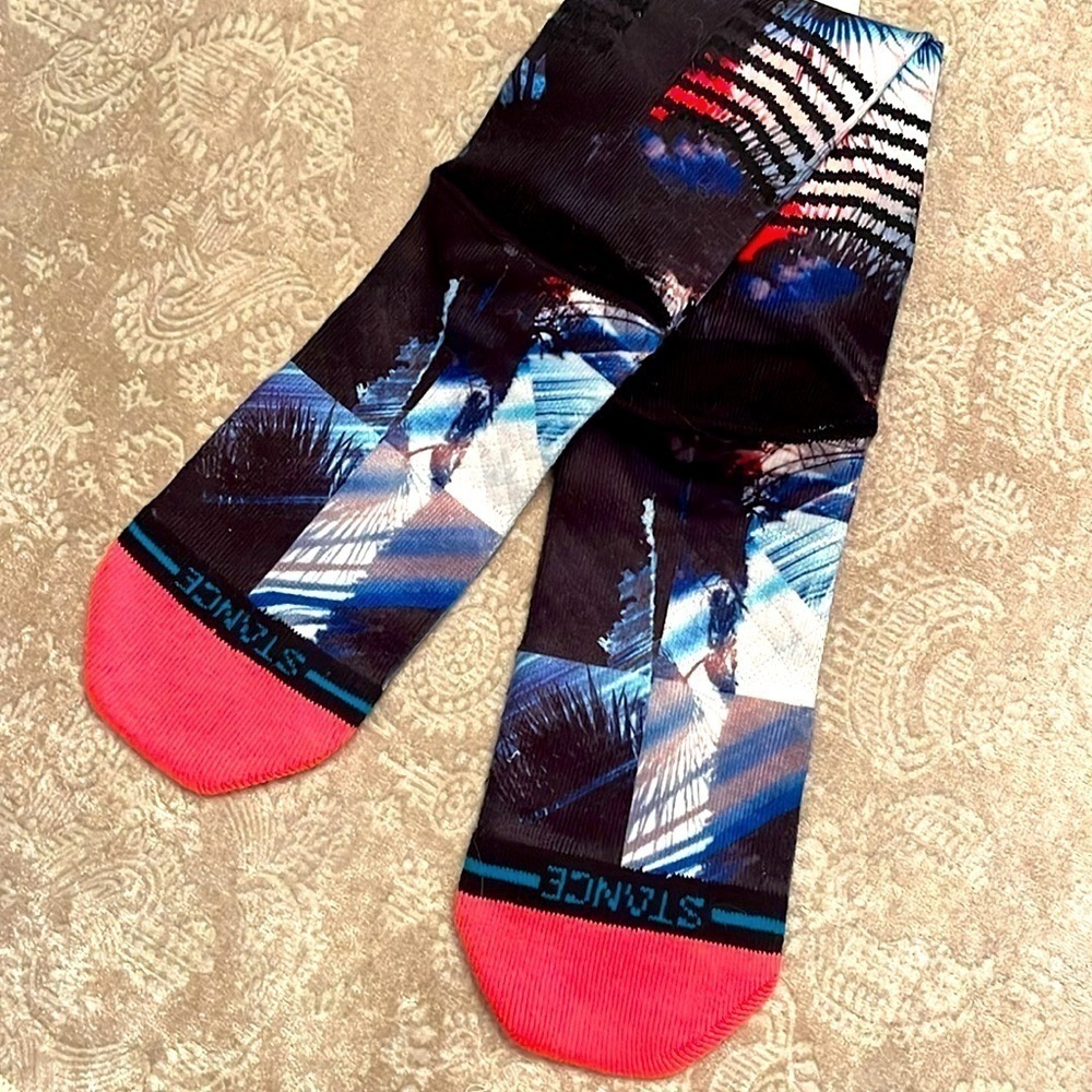 Brand New Stance Dwayne Wade Collection Casual Crew Cushion Socks Tropical Miami - Picture 14 of 15